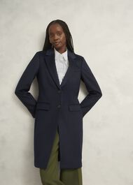 Cavendish Wool Coat, Navy, hi-res