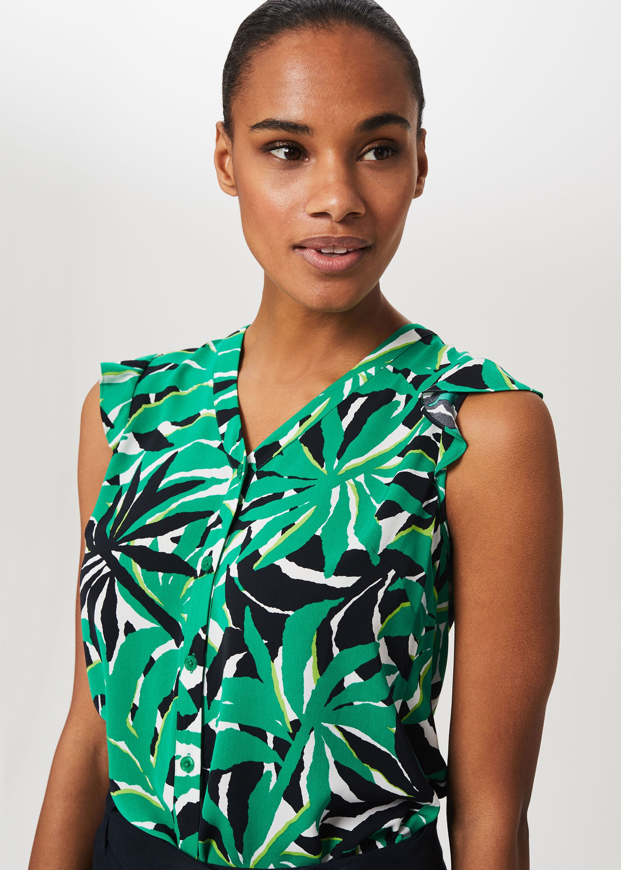Hobbs green blouse clearance