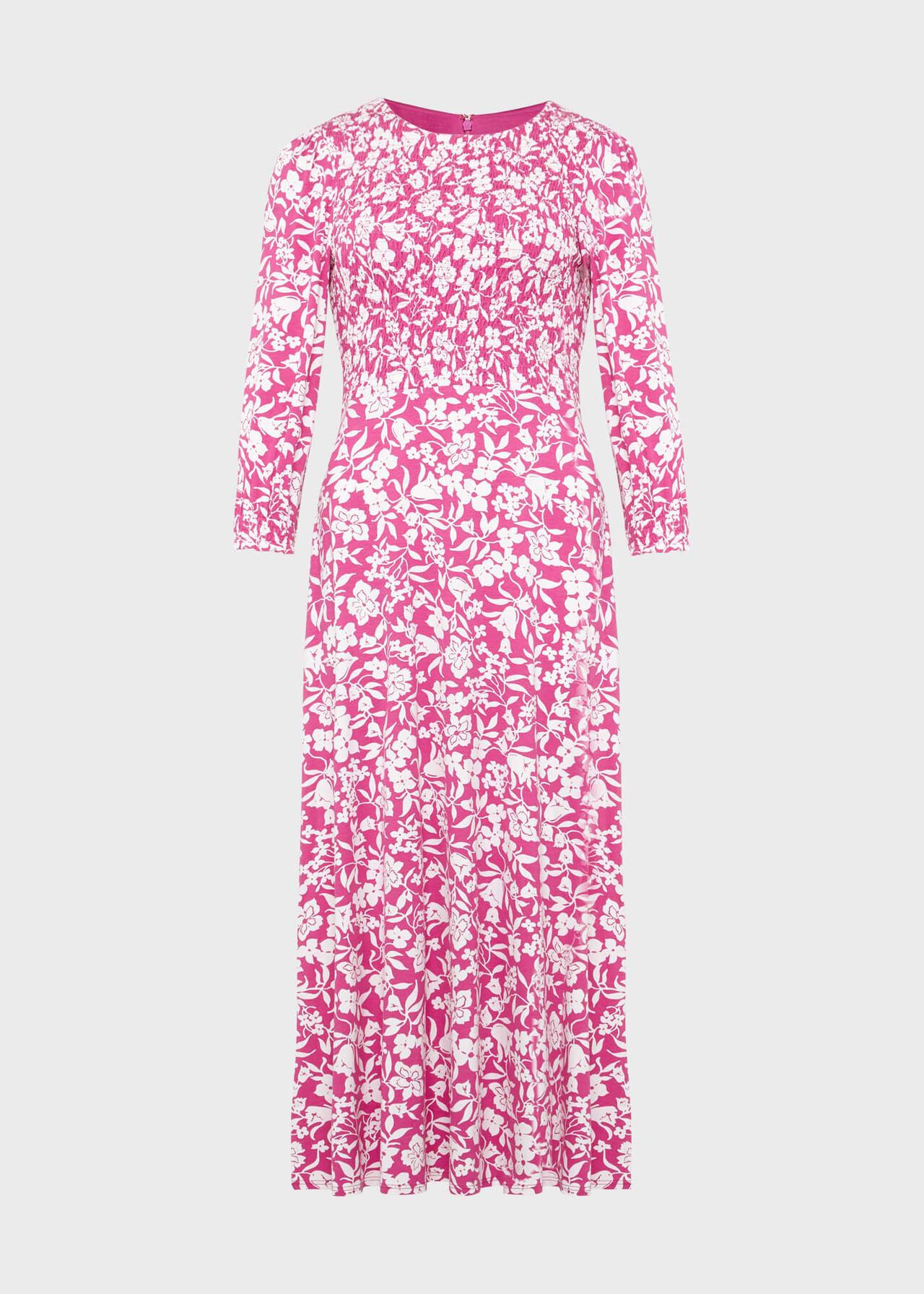 Martina Jersey Dress, Fuchsia Ivory, hi-res