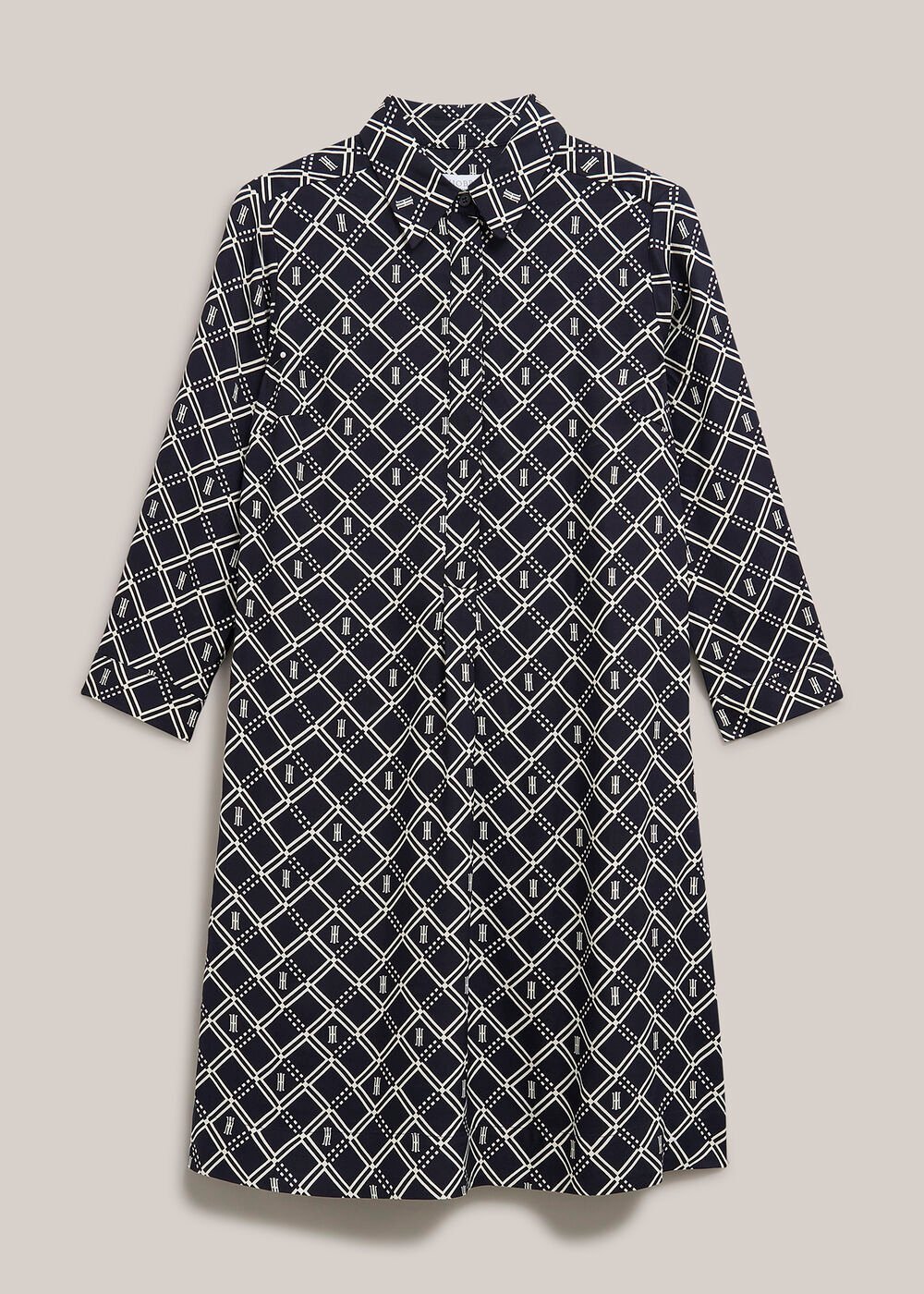 Marlena Dress, Navy Cream, hi-res
