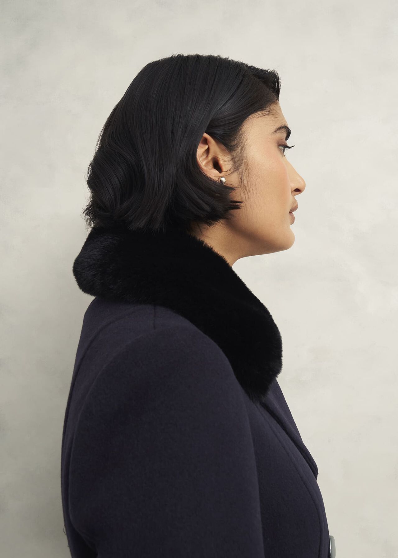 Marlene Wool Blend Coat, Navy, hi-res