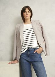 Alessia Linen Jacket, Neutral, hi-res