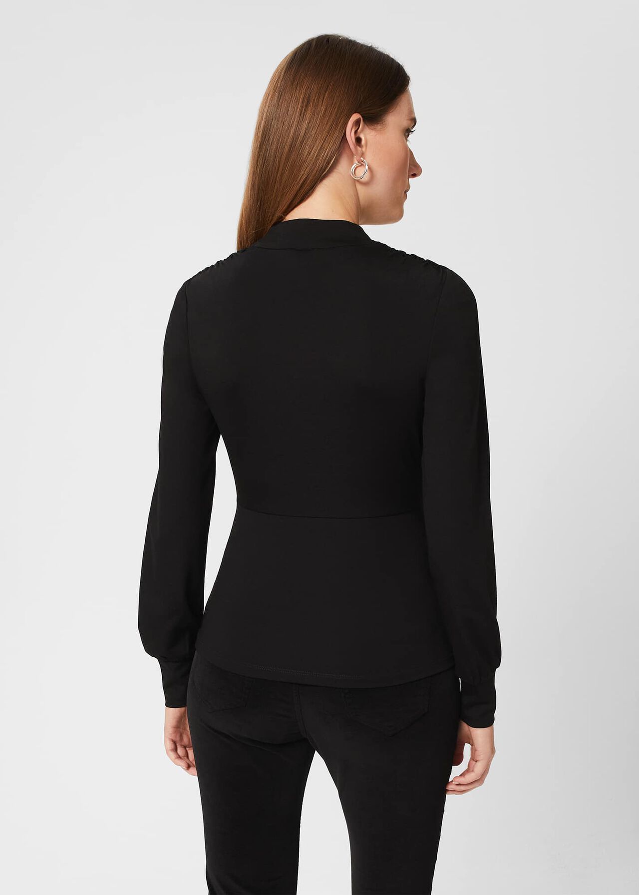 Ros Wrap Top, Black, hi-res