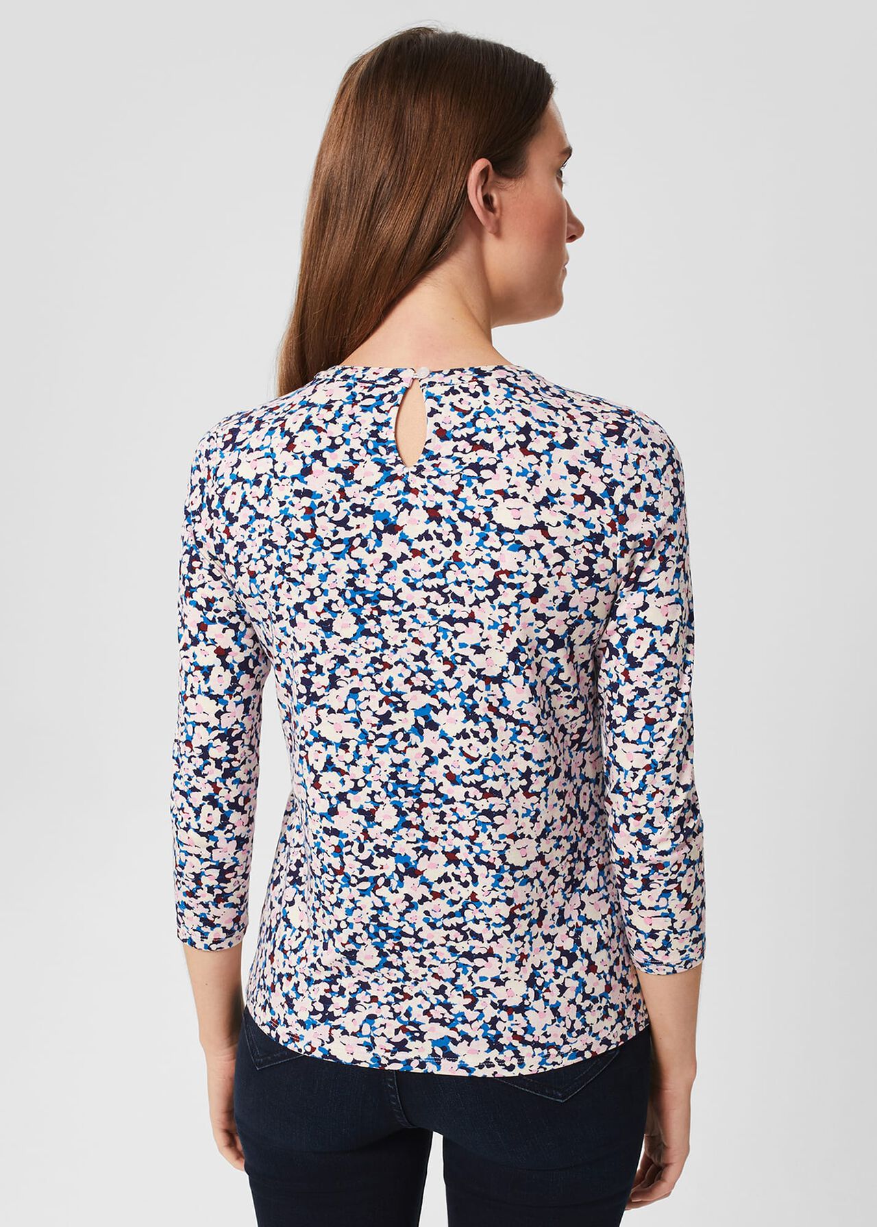 Julia Printed Top, Pink Multi, hi-res