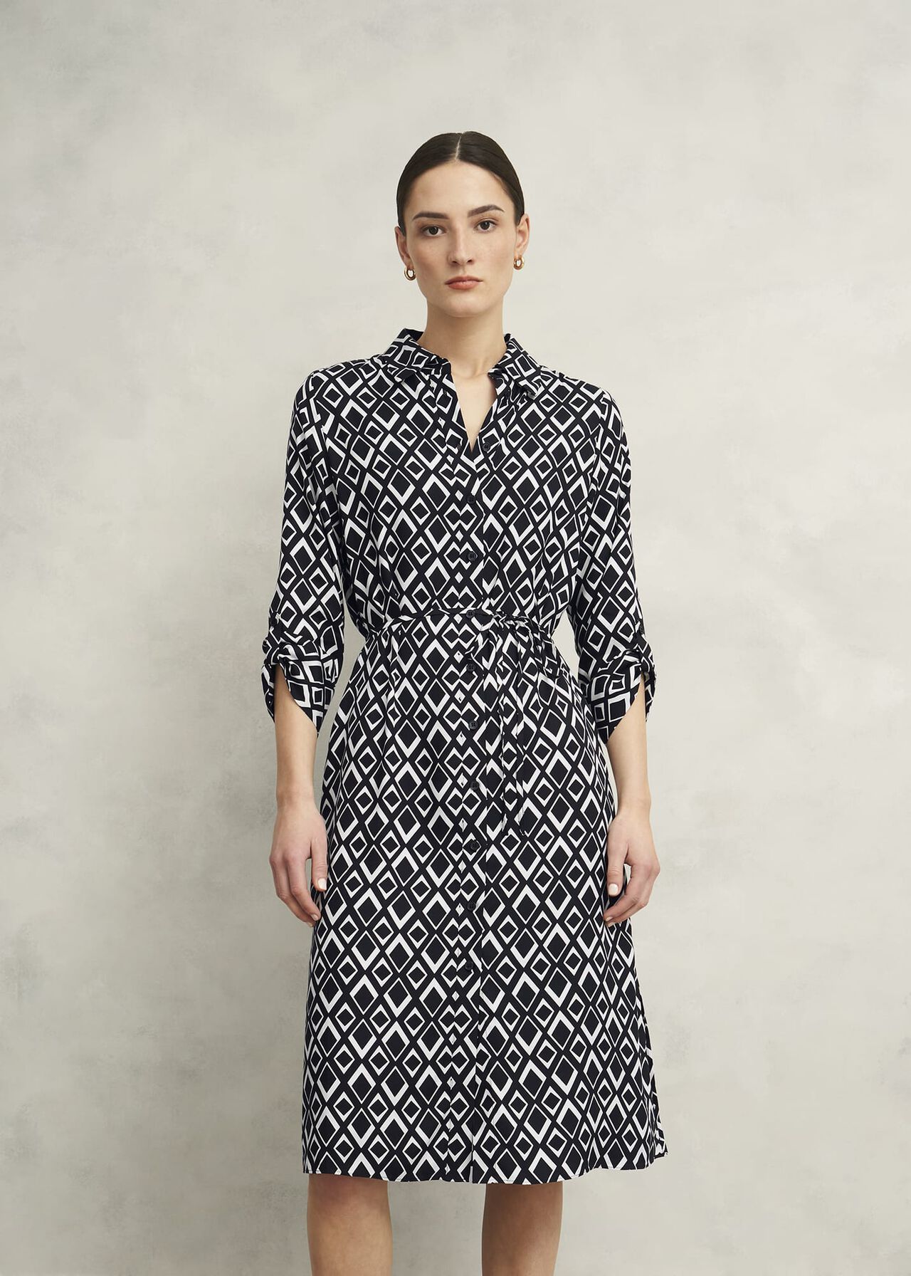 Petite Cali Dress, Navy Ivory, hi-res