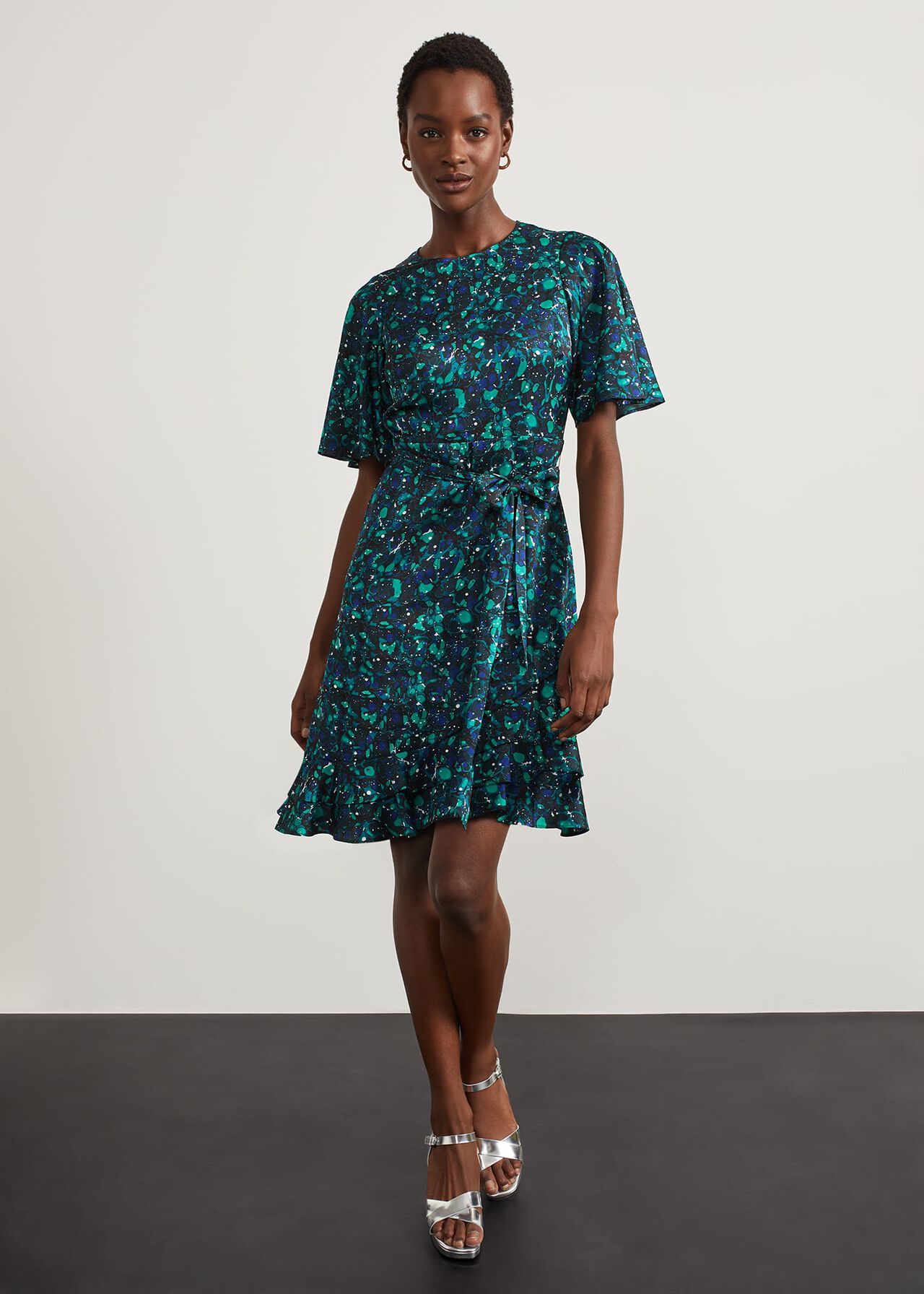 Adley Printed A Line Dress, Navy Multi, hi-res