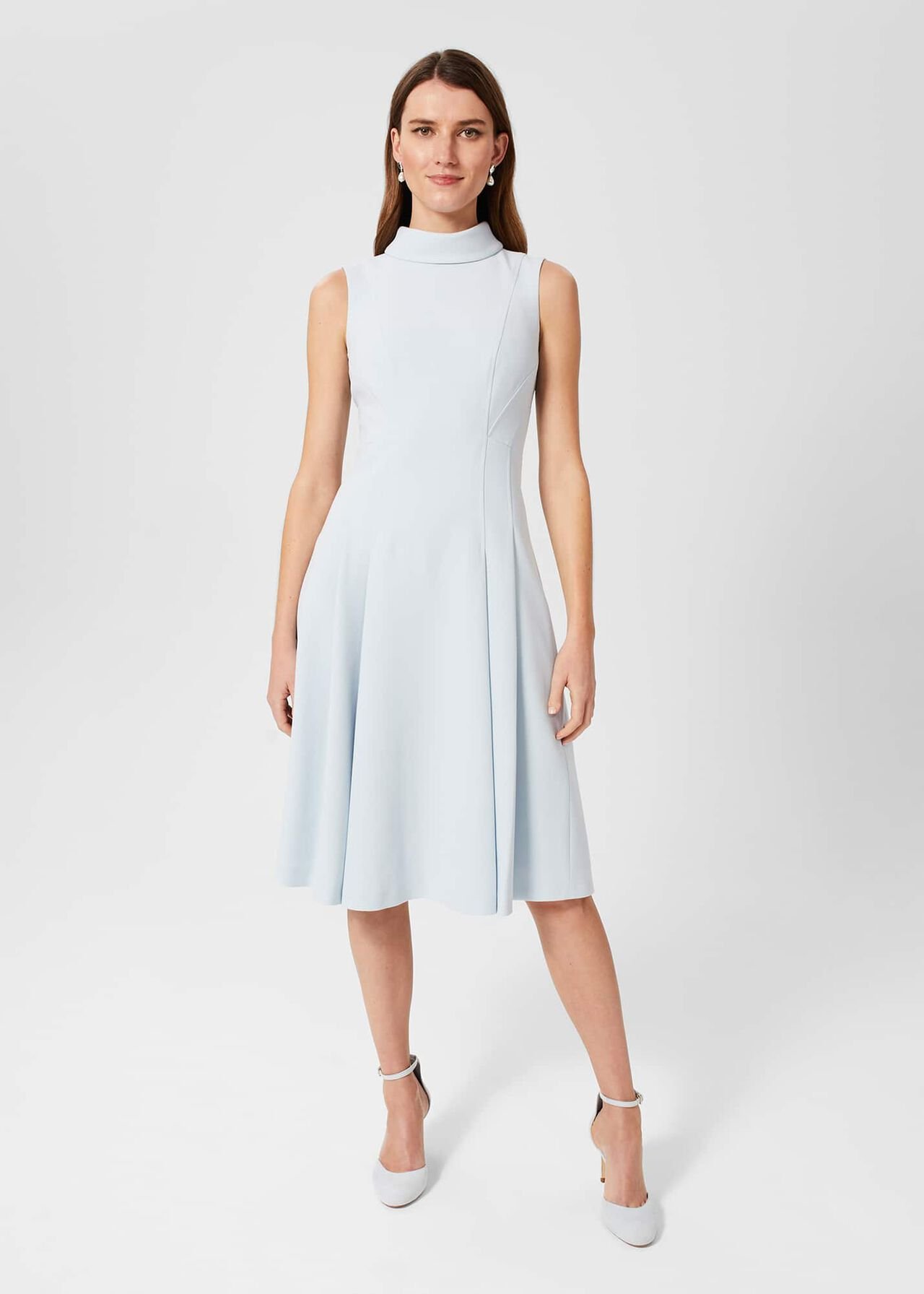 Whilemina Fit And Flare Dress, Pale Blue, hi-res