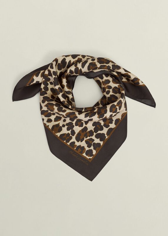Bria Silk Leopard Scarf