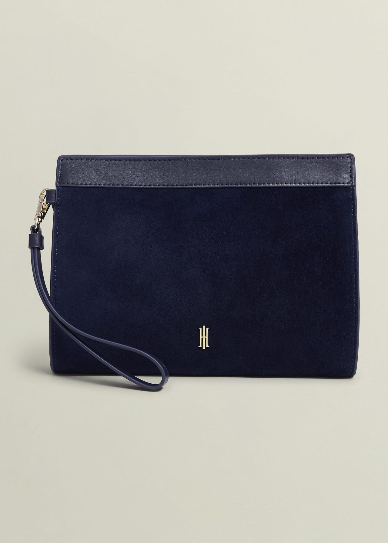 Catherine Suede Wristlet, Midnight Navy, hi-res