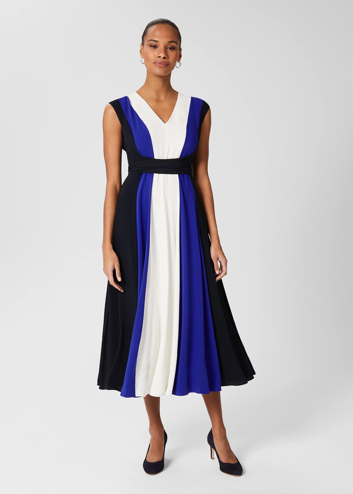Hobbs blue and white striped dress new arrivals