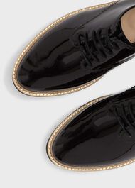 Chelsey Leather Flat Shoes, Black, hi-res