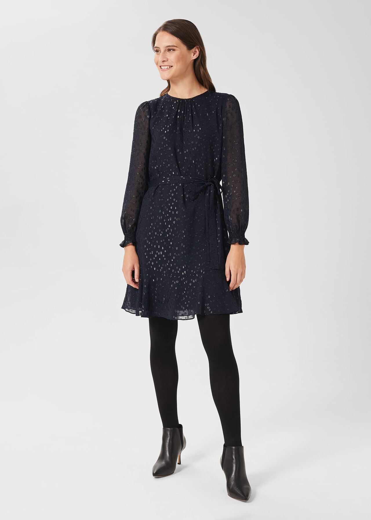 Frances Dress, Navy, hi-res