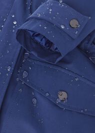 Kyra Waterproof Coat With Hood, Deep Blue, hi-res