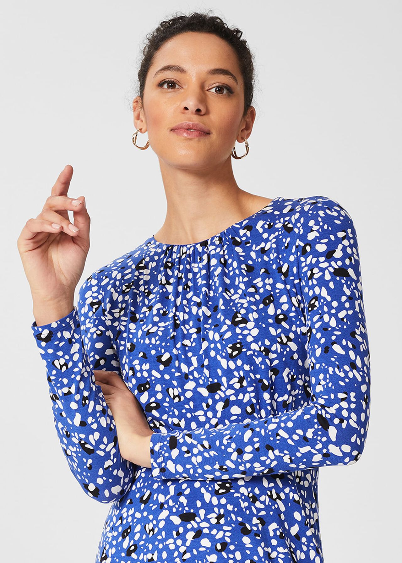 Sian Jersey Dress, Cobalt Multi, hi-res