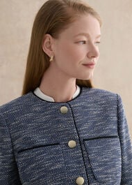 Aleena Tweed Blazer , Navy White, hi-res
