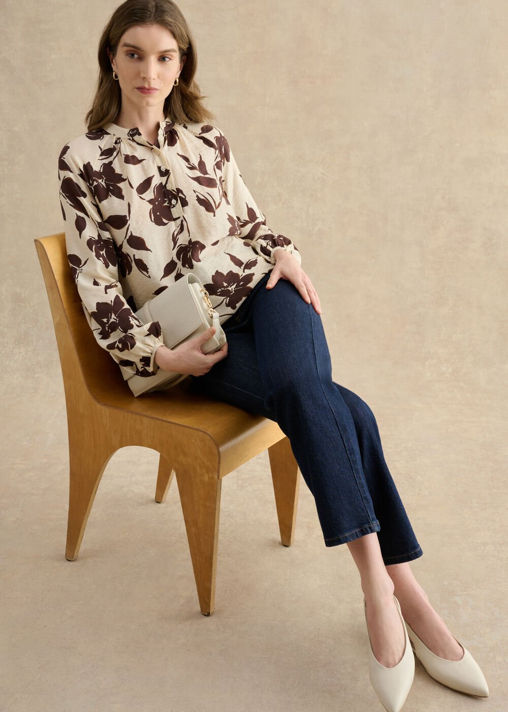 Sherry Blouse, Beige Chocolate, hi-res