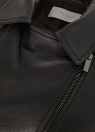 Petite Dakota Leather Jacket, Black, hi-res