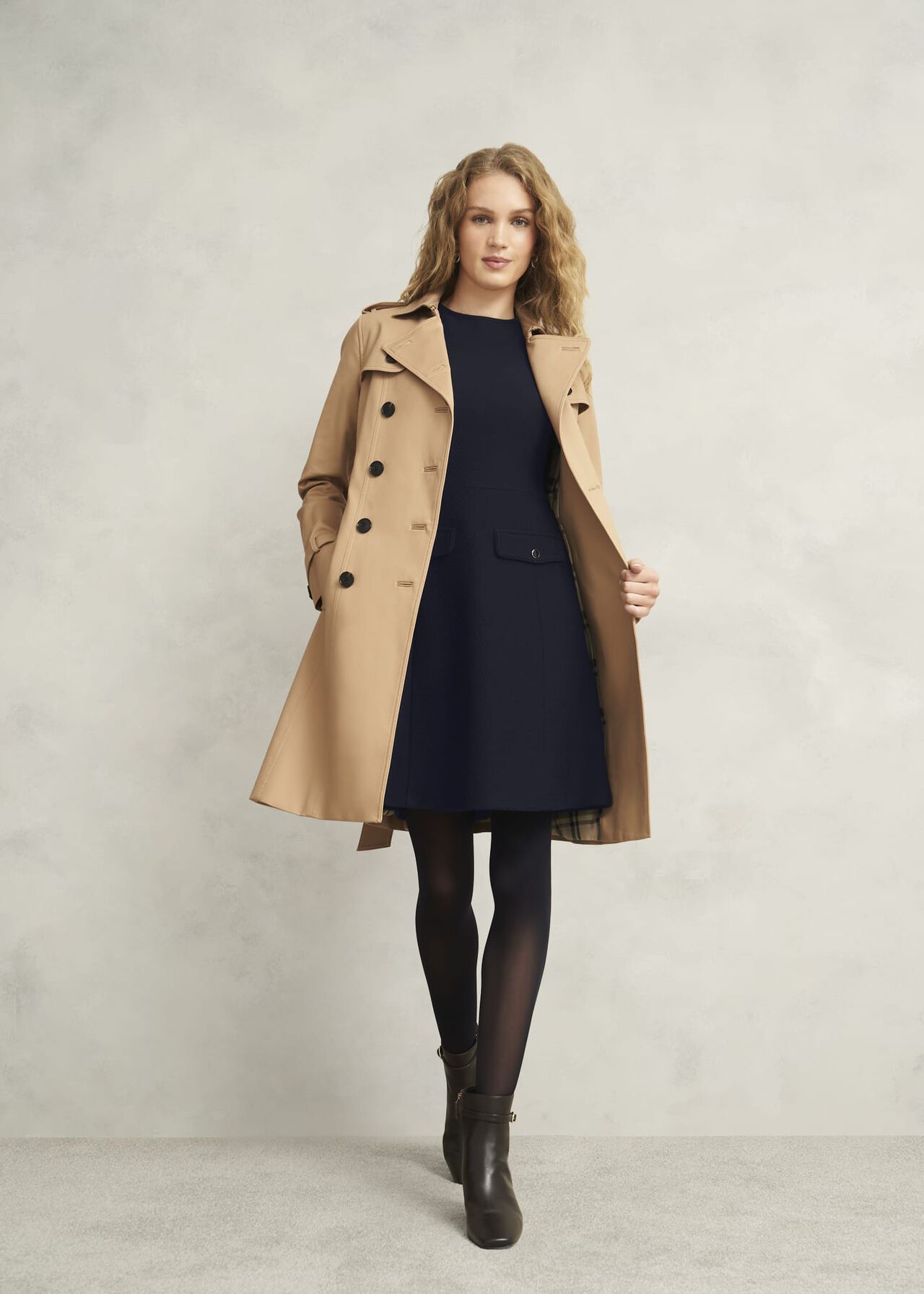 Adelaide Ponte Dress, Hobbs Navy, hi-res