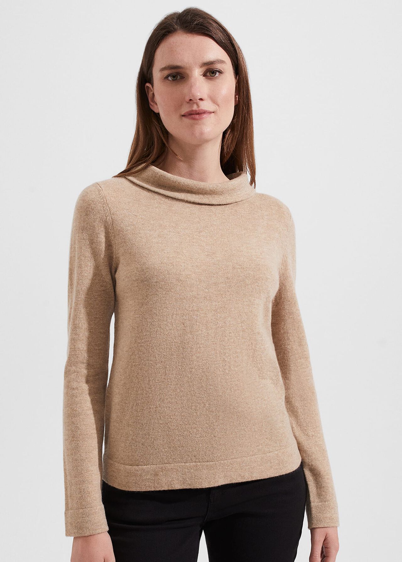 Audrey Wool Cashmere Sweater, Oatmeal, hi-res