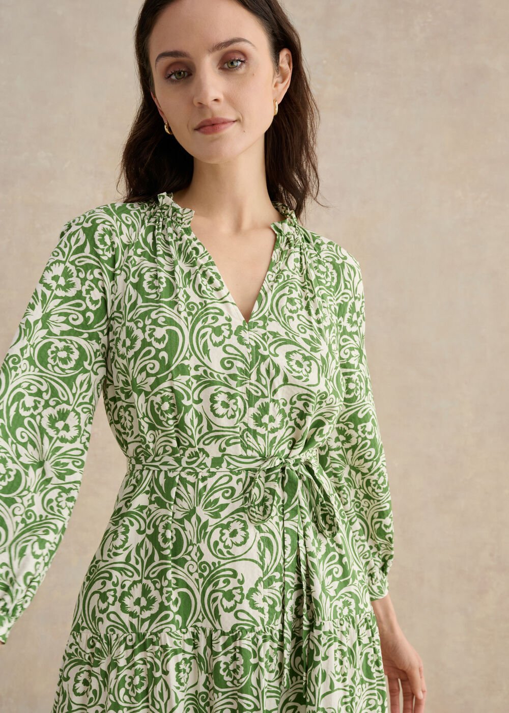Petite Amaris Dress, Green Cream, hi-res