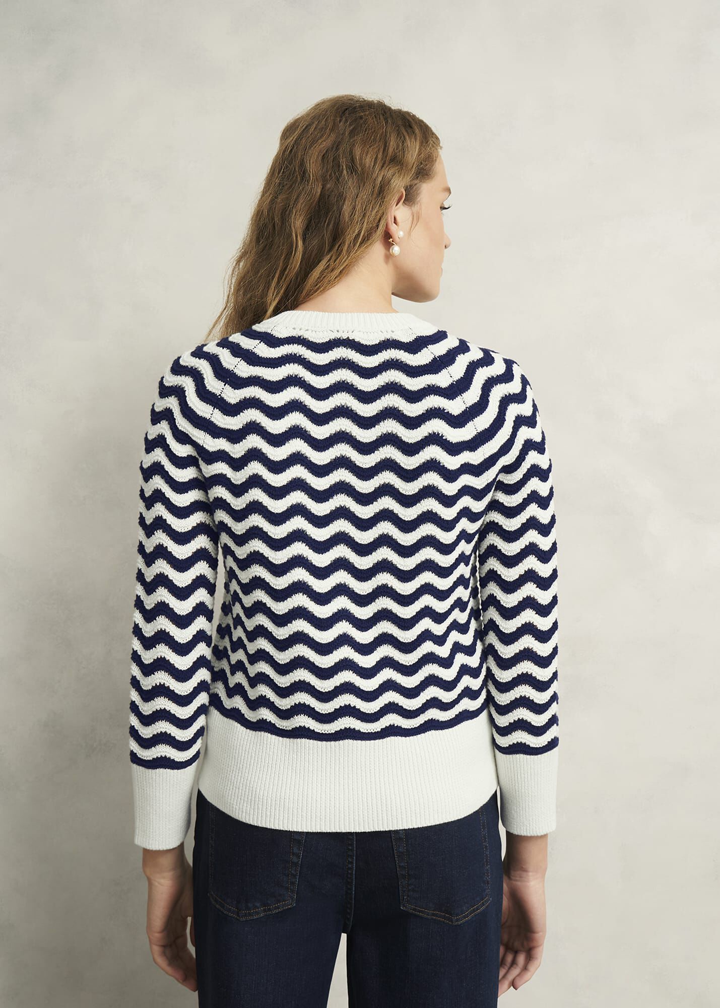 ホブズ HOBBS LULU KNIT （NAVY IVORY） Lulu Cotton Sweater | Hobbs US |