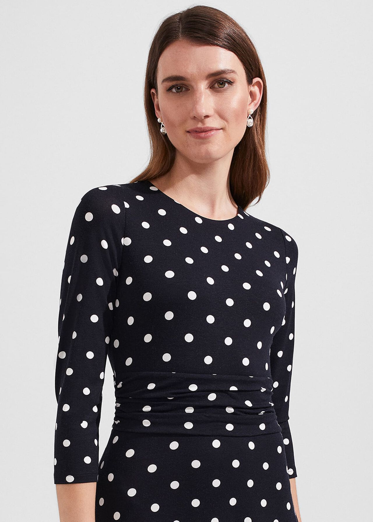 Bayview Jersey Dress, Navy Ivory, hi-res
