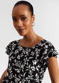 Nessie Printed Top, Black Ivory, hi-res