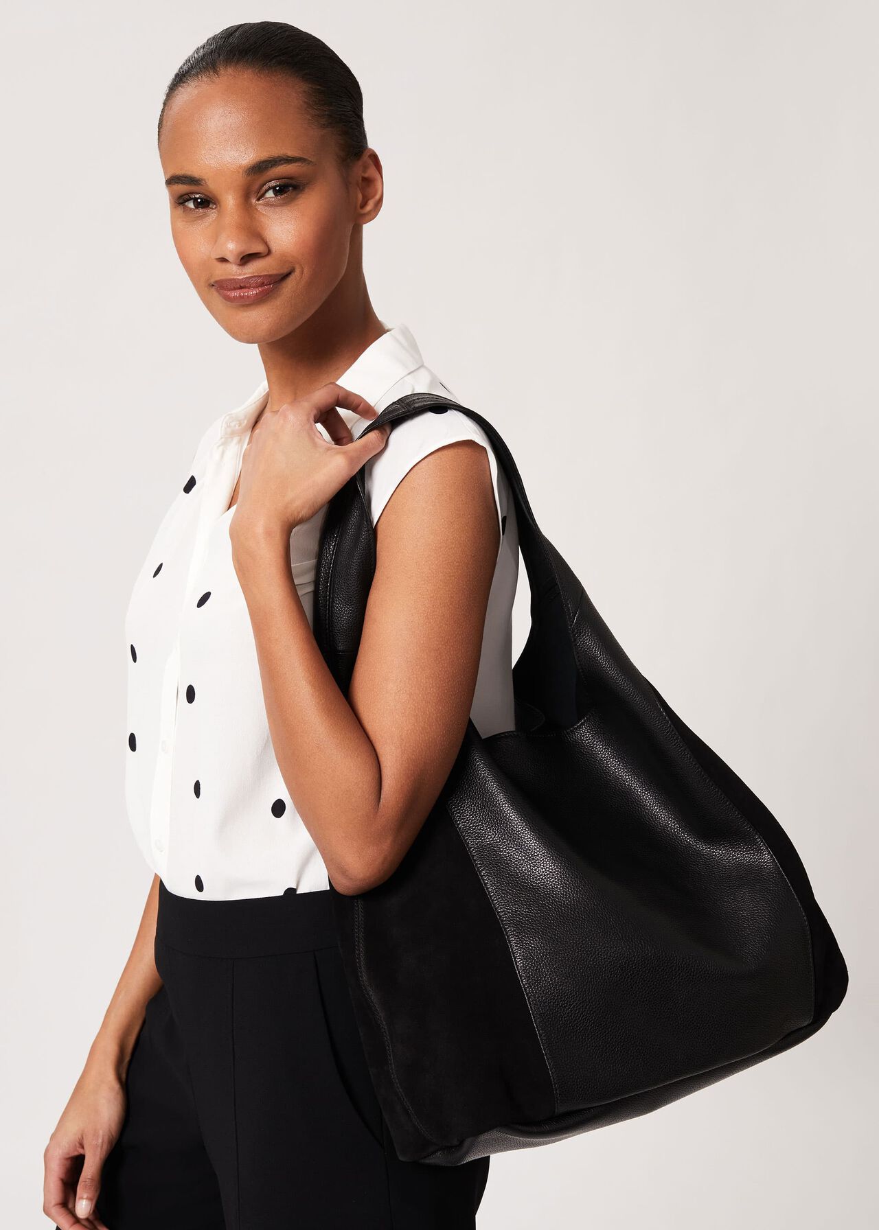 Lula Leather Bag, Black, hi-res