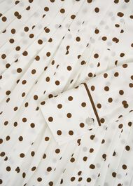 Francesca Pleated Spot Dress, Ivory Brown, hi-res