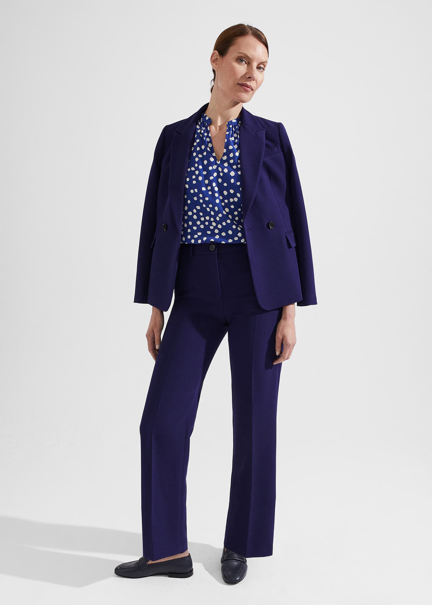 Navy slim fit trousers ladies discount