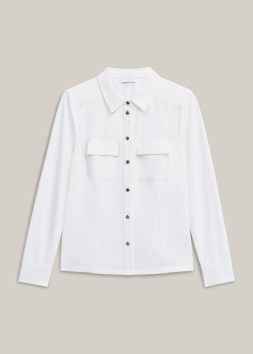 Rosana Seamed Shirt, Ivory, hi-res