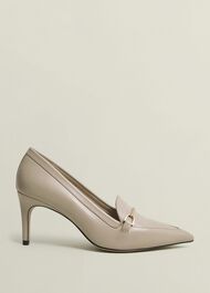 Ros Leather Court Shoes, Light Beige, hi-res