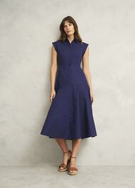 Lilah Cotton Dress, Rich Navy Blue, hi-res