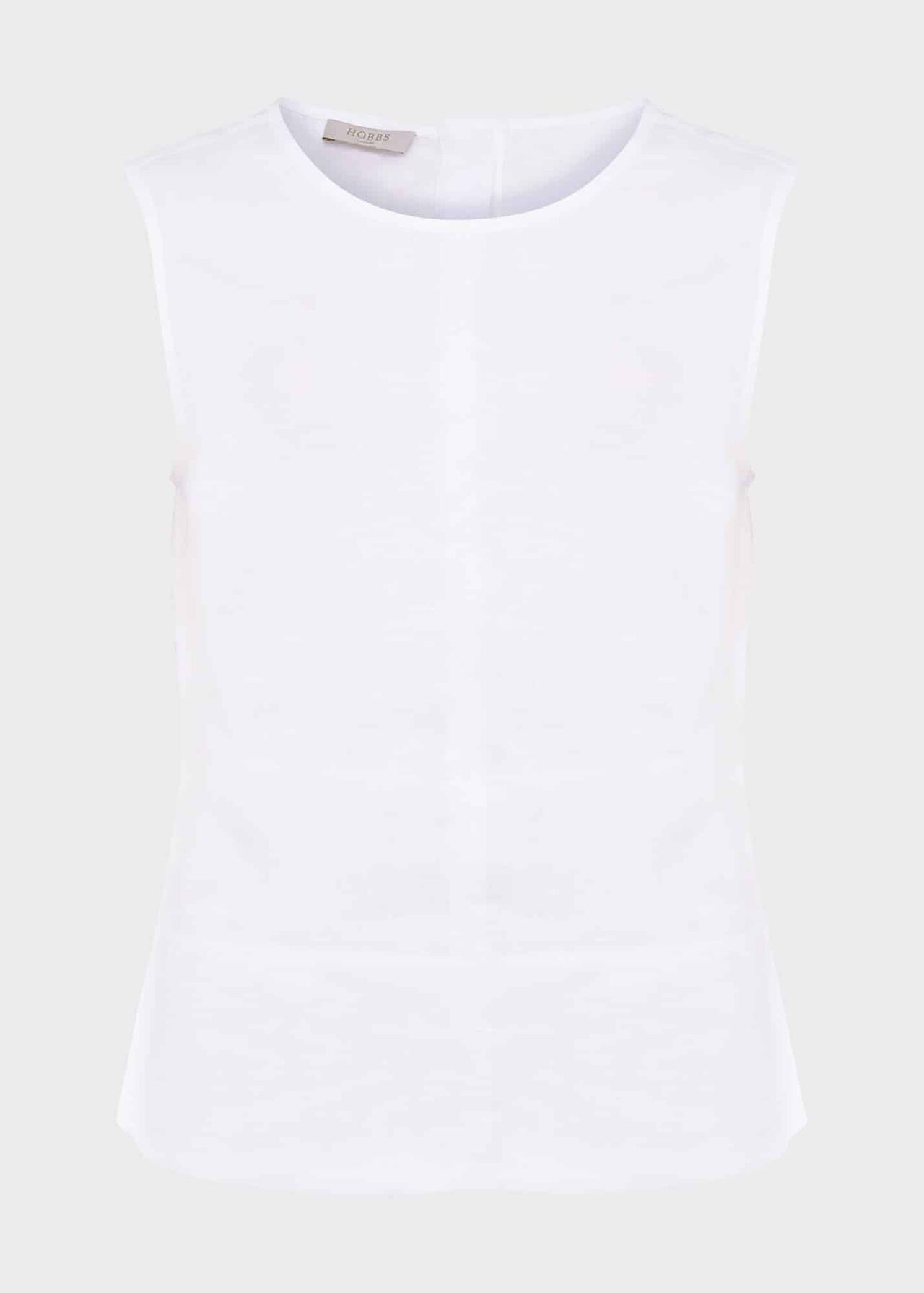 Halle Linen Top, White, hi-res