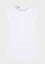 Halle Linen Top, White, hi-res