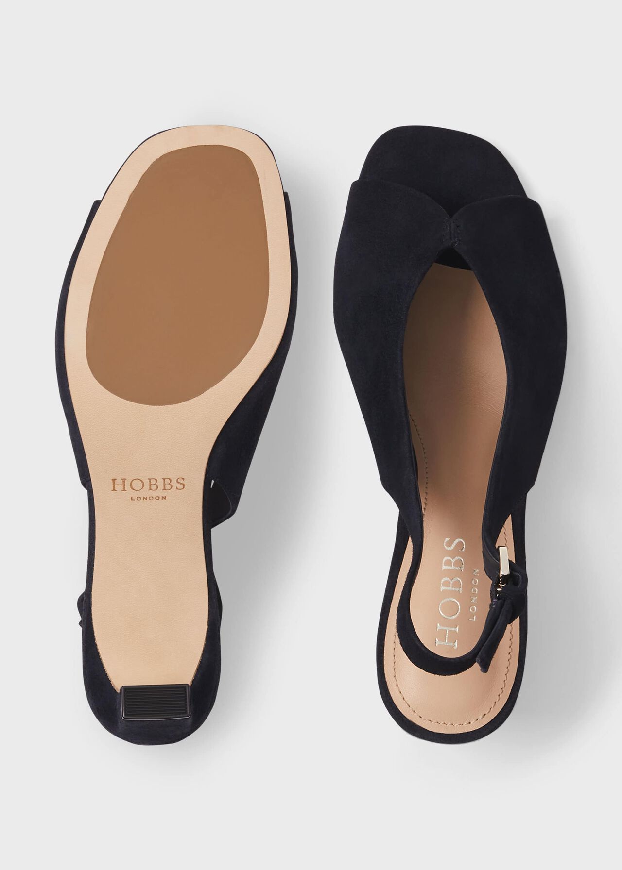 Sarah Suede Sandals , Navy, hi-res