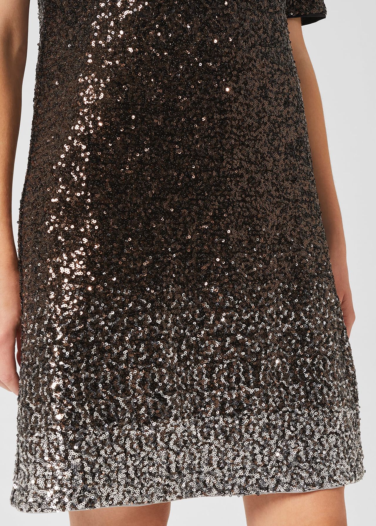 Reece Sequin A Line Dress, Black Silver, hi-res