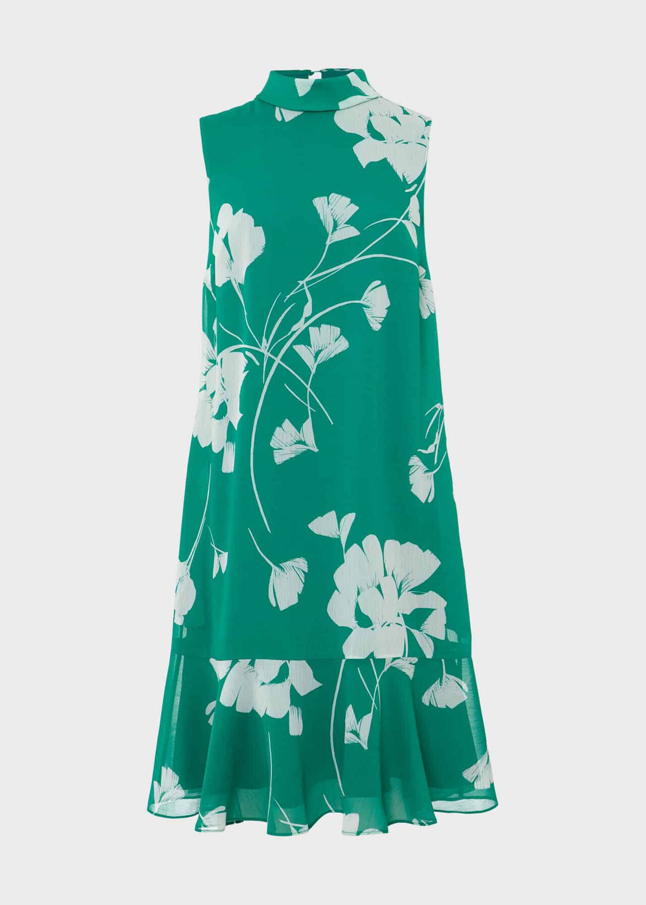 Madeline Floral A Line Dress, Green Ivory, hi-res