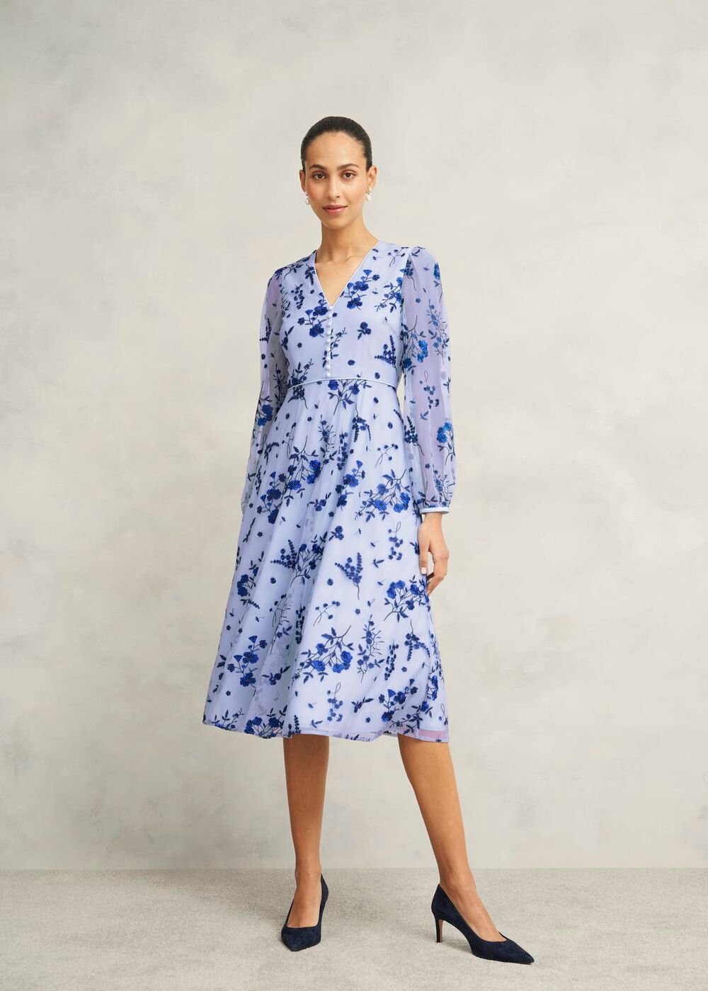 Ella Embroidered Dress, Midnight Blue, hi-res