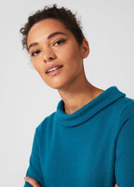 Audrey Wool Cashmere Jumper, Petrol Blue, hi-res