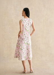 Lana Floral Jacquard Dress, Pale Pink Multi, hi-res
