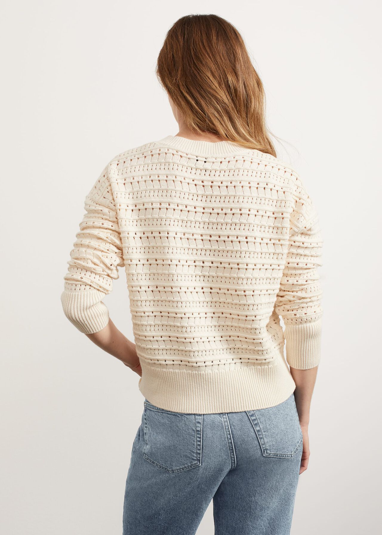 Colemere Cotton Jumper, Buttercream, hi-res