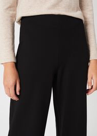 Pippa Jersey Wide Leg Trousers, Black, hi-res
