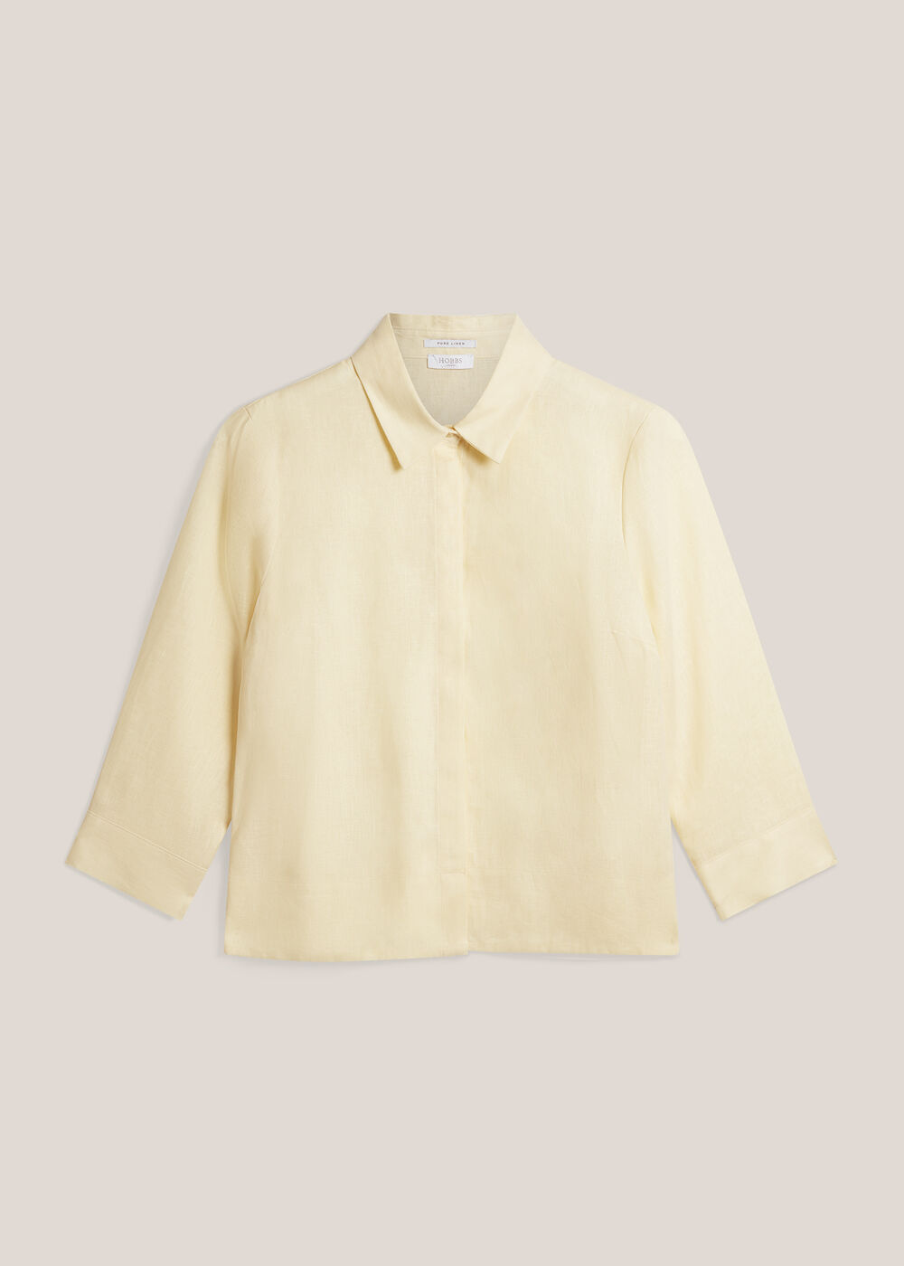 Nita Linen Shirt, Soft Yellow, hi-res