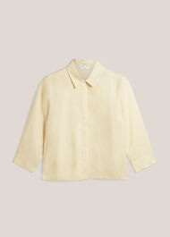 Nita Linen Shirt, Soft Yellow, hi-res