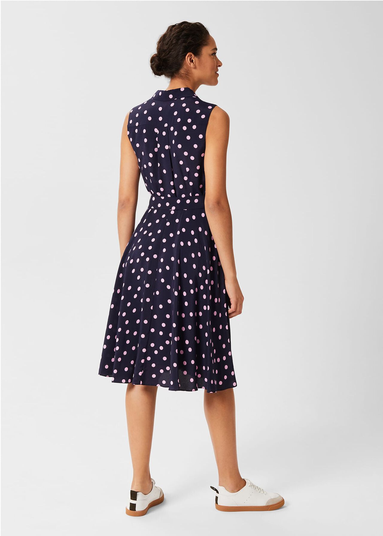 Belinda Fit And Flare Dress, Navy Pink, hi-res