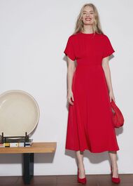 Radclyffe Fit And Flare Dress, True Red, hi-res