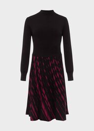 Reva Knitted Dress, Black Plum, hi-res