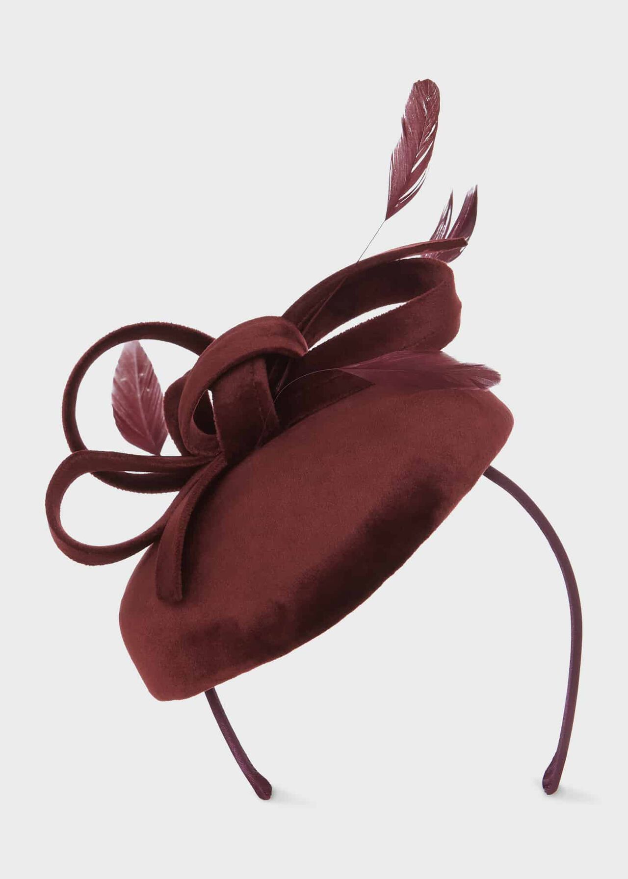 Zoe Fascinator, Aubergine, hi-res