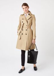 Petite Saskia Water Resistant Trench Coat, Mocha, hi-res